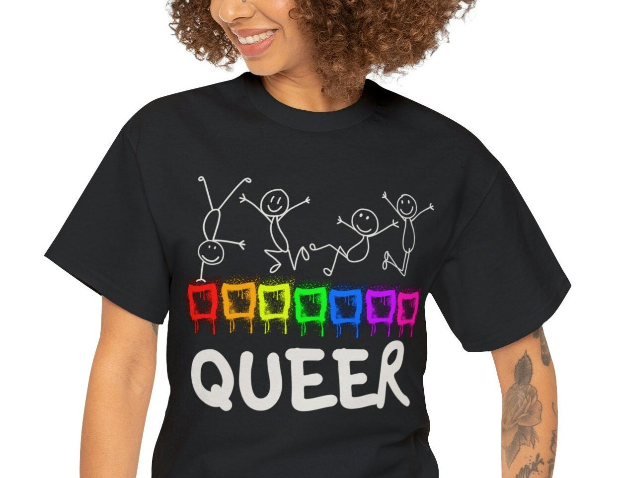 Queer Pride Festival T-shirt, Love is Love, Pride Month gift, Rainbow graffiti, gift for Lesbian and Gay, Trendy Urban Clubbing Style