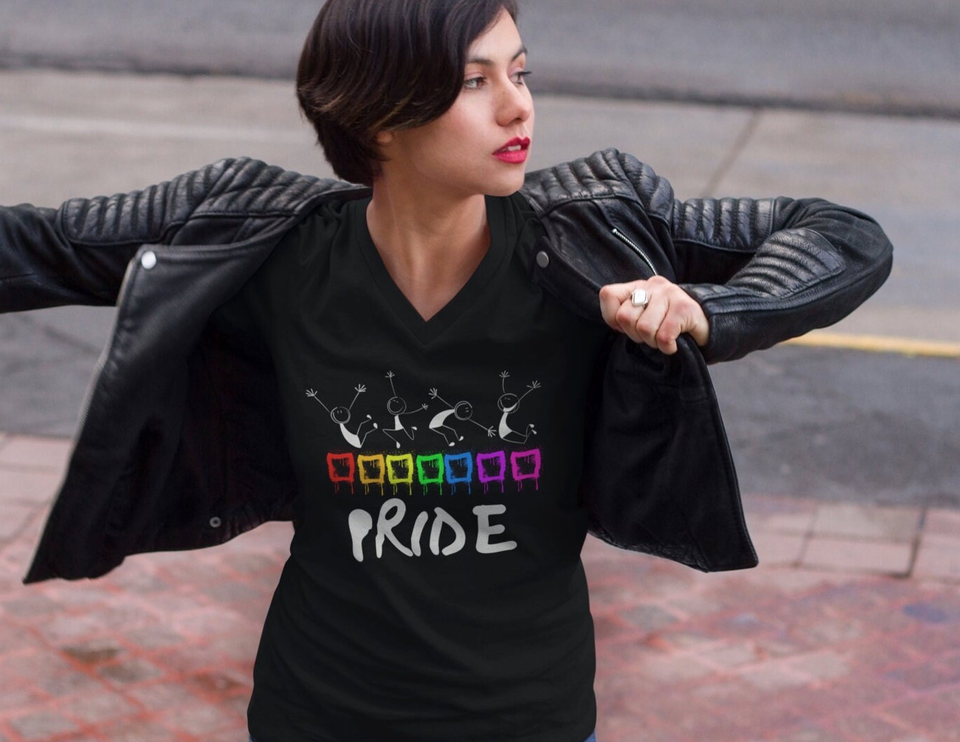 Queer Rainbow Pride Festival shirt, Rainbow LOVE, Love is LOVE - Funny Cute Gay, Lesbian, Bisexual Tee shirt