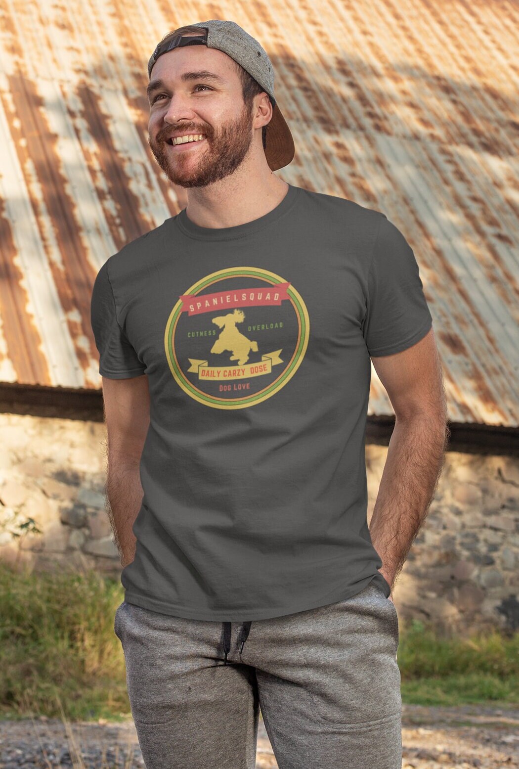 Spaniel Dad Tee, Mens Spaniel tee, Gift for Spaniel Lover, Trendy Dog Shirt, Unisex T-shirt, Retro Dog Logo, gift for Spaniel Mom