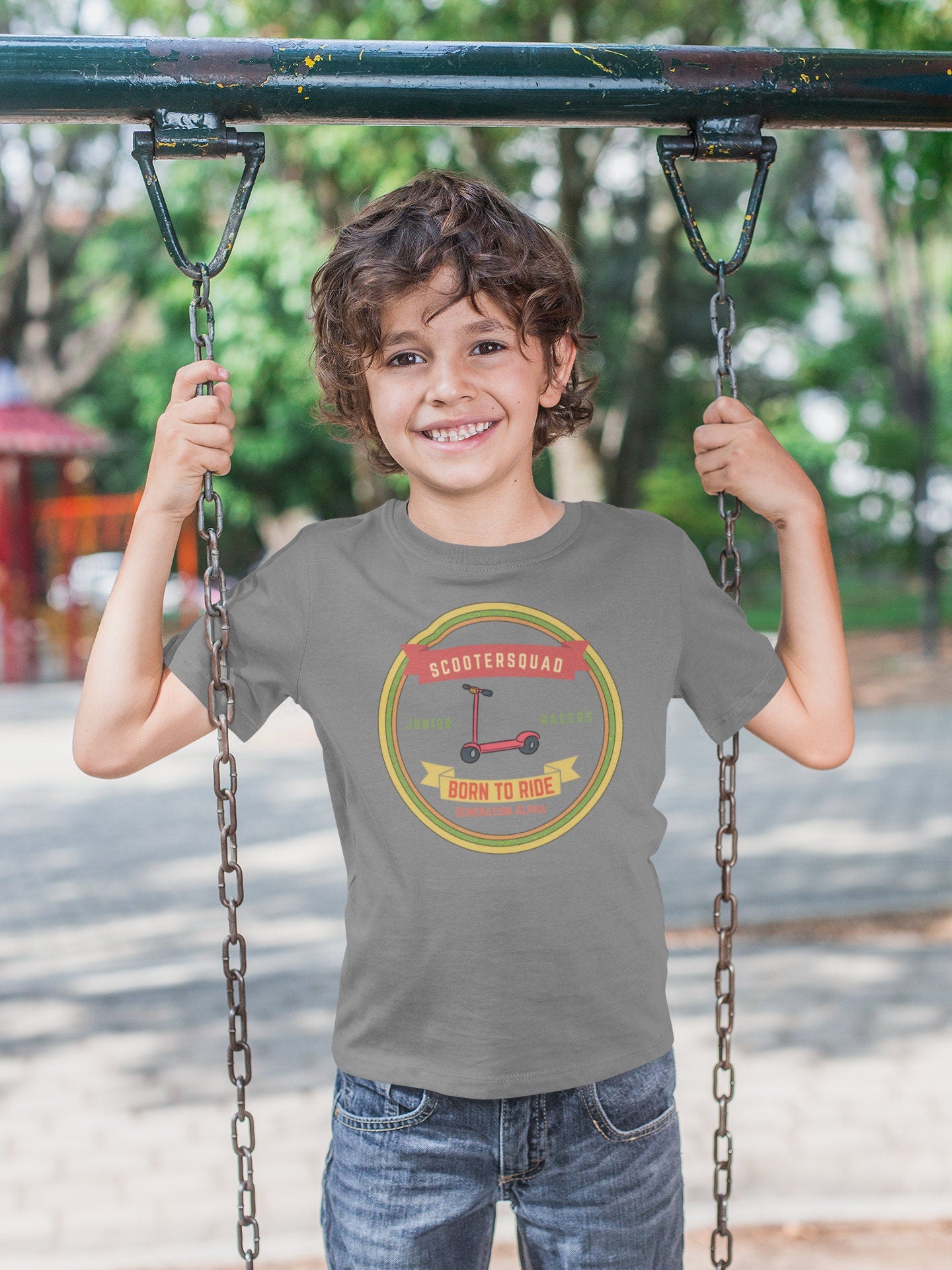 Fun Kids T-shirt, Retro Scooter, Junior Racers, Born to Ride tee, Cool Kid Fashion, Hipster Baby, Trendy Kids tee, cute Baby Clothes