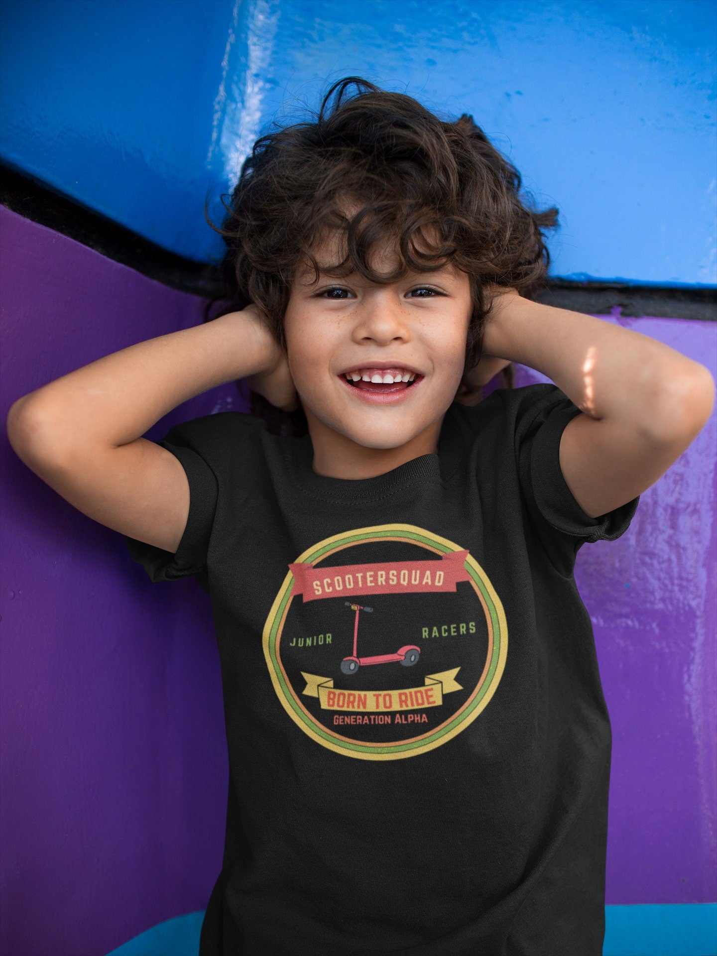 Fun Kids T-shirt, Retro Scooter, Junior Racers, Born to Ride tee, Cool Kid Fashion, Hipster Baby, Trendy Kids tee, cute Baby Clothes