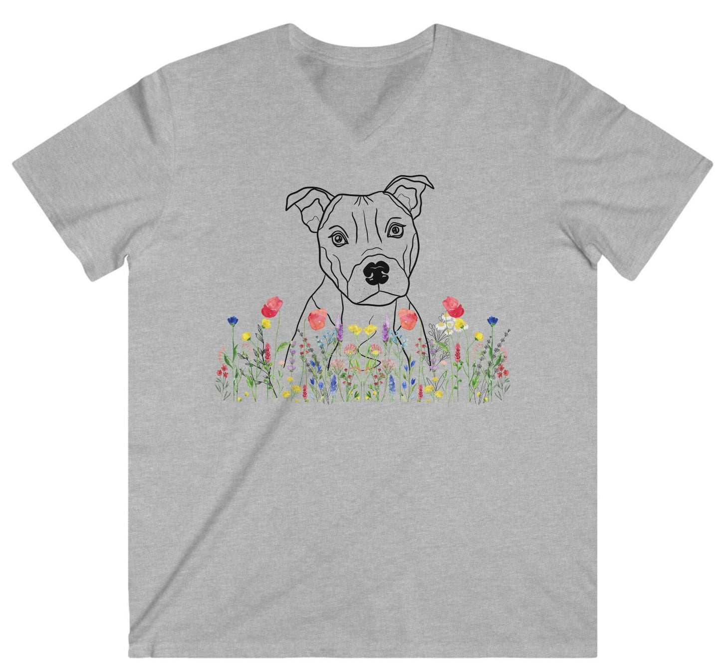 STAFFIE in Wildflower Dog T-Shirt, Funny Dog Shirt, Cute Staffie Gift, Staffordshire Terrier Dad, Staffie Mom tee, dog walker gift