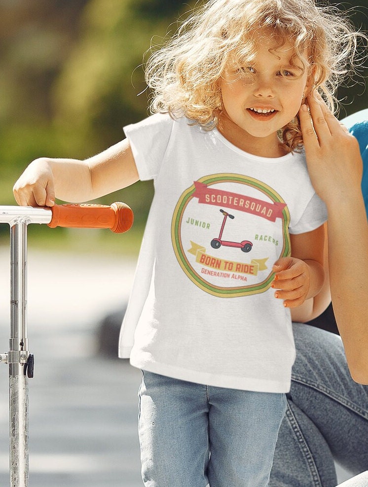 Fun Kids T-shirt, Retro Scooter, Junior Racers, Born to Ride tee, Cool Kid Fashion, Hipster Baby, Trendy Kids tee, cute Baby Clothes