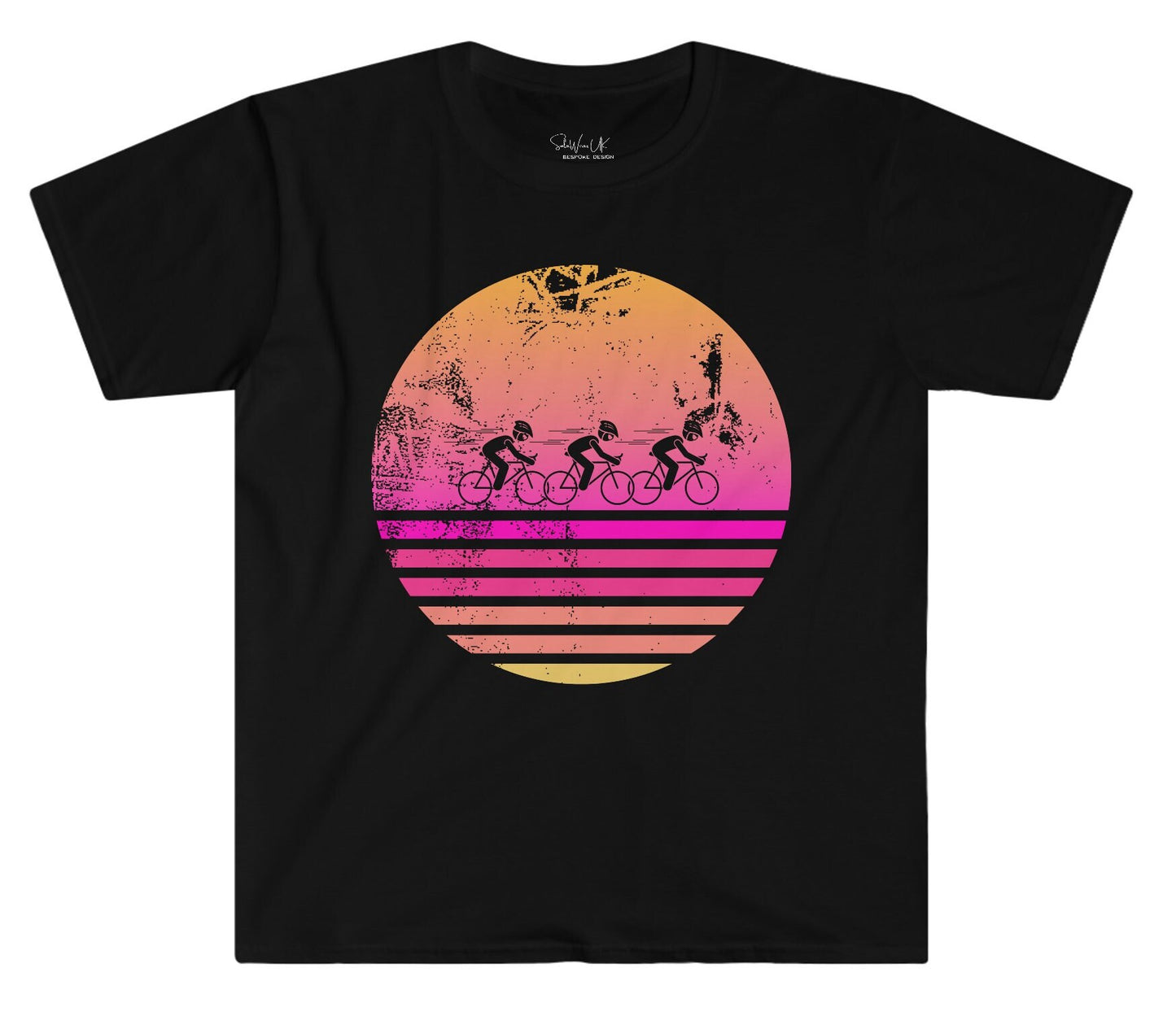 Trendy Sunset, Cycling T- Shirt, Summer Vibes, You are my Sunshine, gift for Cyclist, Cycling Club Shirt, Relaxed Fit, Boyfriend style