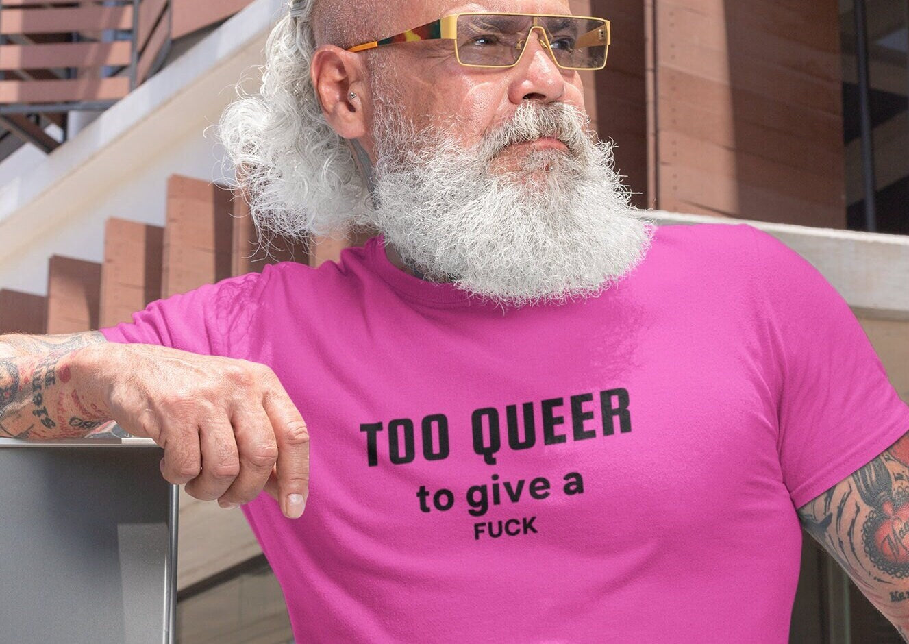 Too Queer to give a Fuck - Pride Queer T-Shirt | Gender Queer Tee | Ace Queer | Pride Clothing | Aromantic, Love is Love