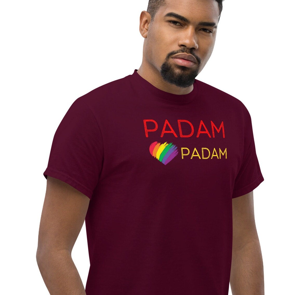 Padam Padam T-shirt , Gay Birthday Gift, Rainbow Heart, Pride Month, Gay Icon, Kylie Minogue, gift for Kylie fans, Aromantic, Queer Fashion