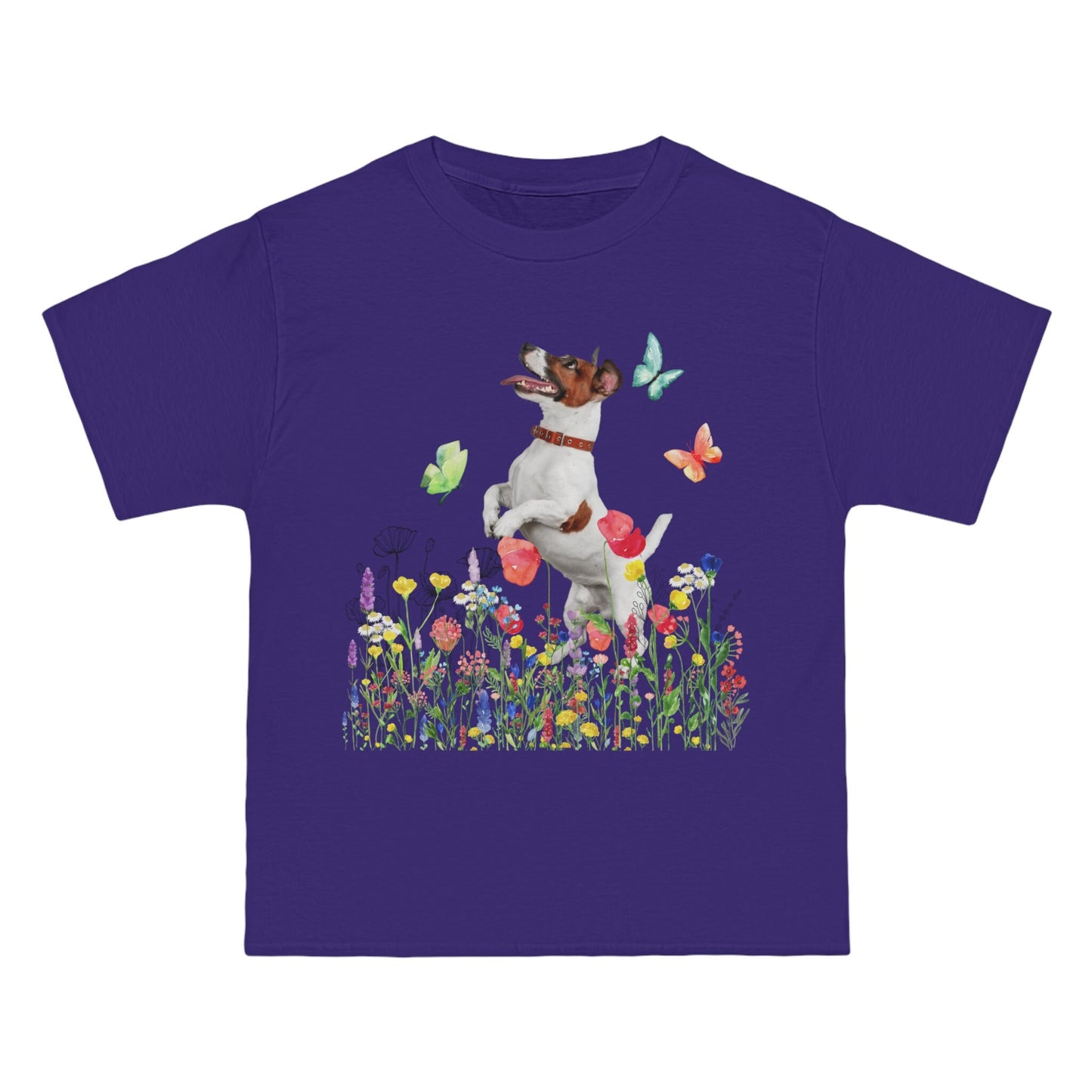 Trendy Plus Size Tee, Jack Russell Lovers, Cute Dog Mom shirt, Dog Dad shirt, Oversized Dog Tee, Dog Lover Shirt, Wildflowers Unisex TShirt