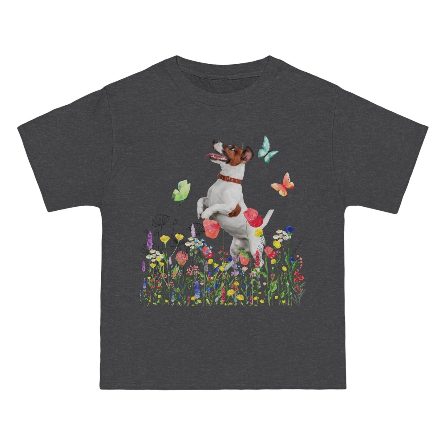 Trendy Plus Size Tee, Jack Russell Lovers, Cute Dog Mom shirt, Dog Dad shirt, Oversized Dog Tee, Dog Lover Shirt, Wildflowers Unisex TShirt