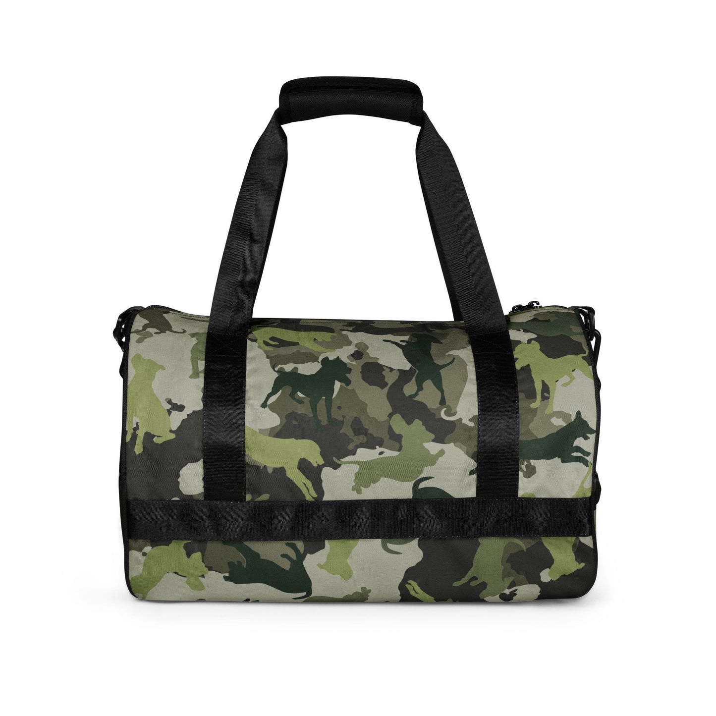 Spot the Dogs - Unique Camouflage, Dog Print Designer Gym Bag, Dog Lover gift, Dog Dads, Dog Mums, Aesthetic Dog Design, Camo Weekend Bag
