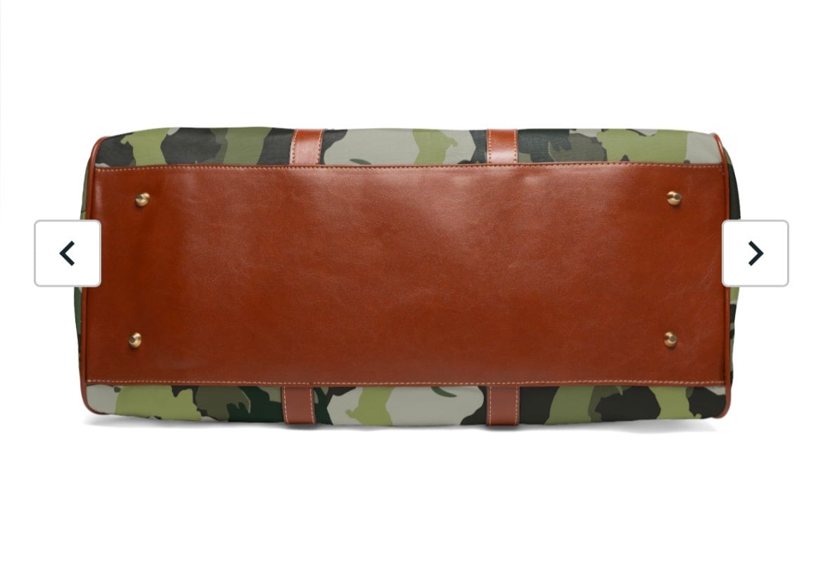 Spot the Dogs, Unique Trendy Camouflage Dog Print, Ultimate Weekend Bag for Funky Dog Lovers, Waterproof High Grade Fabric, Vegan Leather