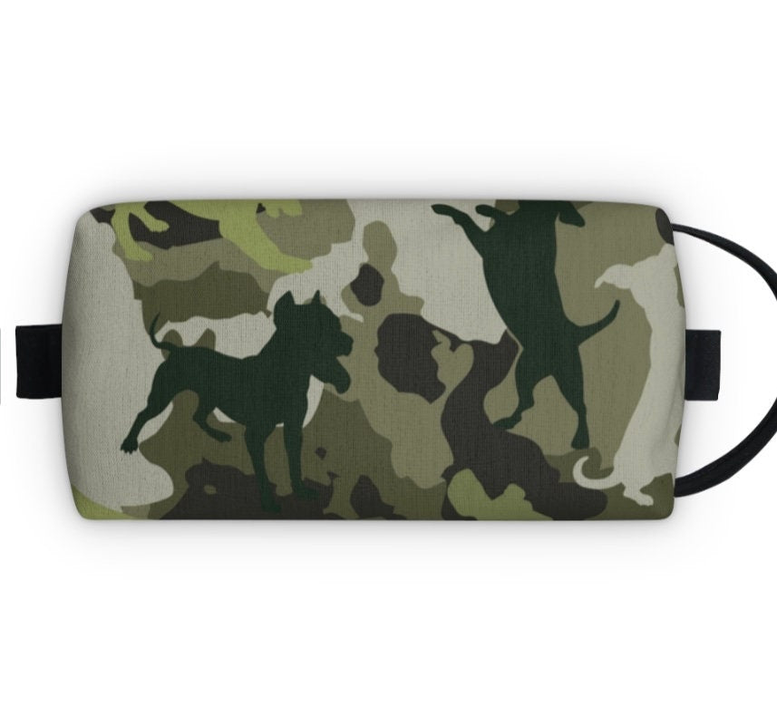 Spot the Dogs - Trendy Camouflage Dog Print Toiletry Bag, ultimate gift for Camping Dog Dads, Cool Student gift, perfect gift for Dog Lovers