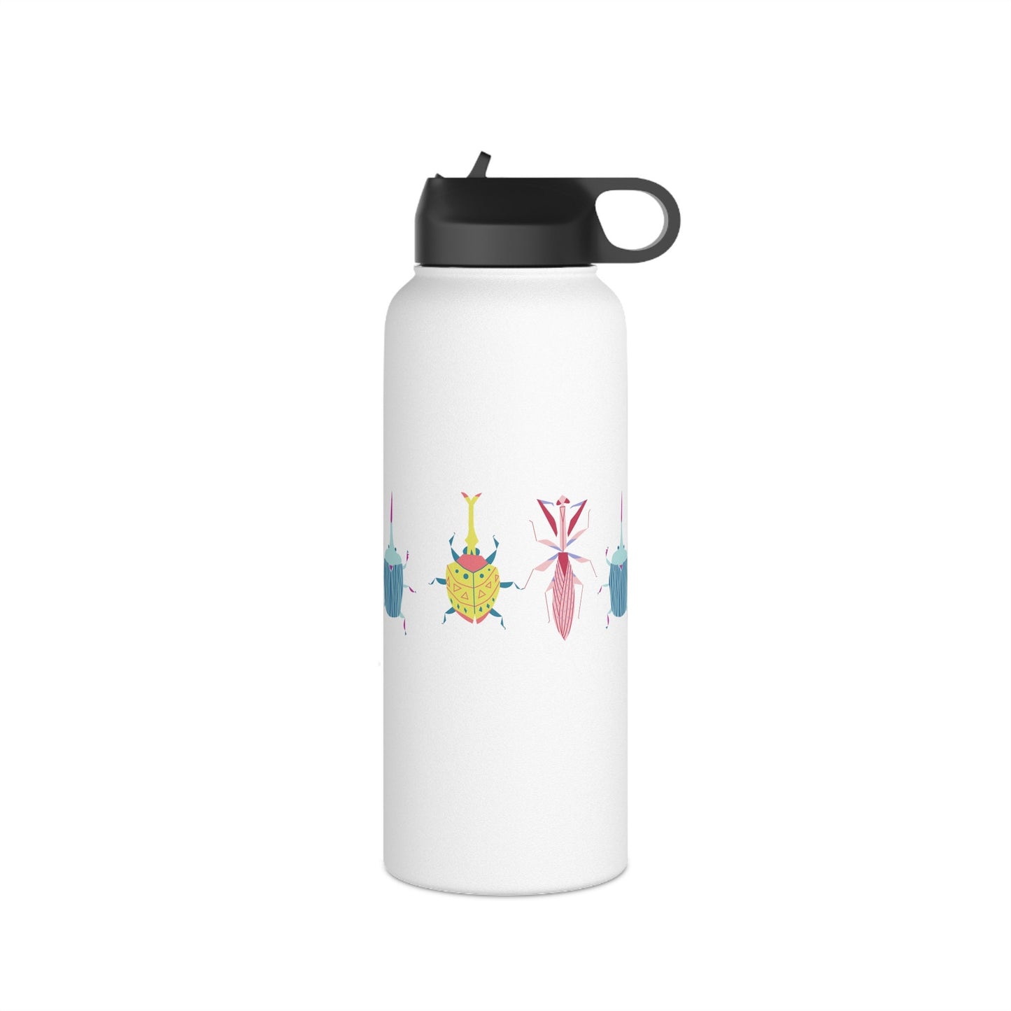 Stainless Steel Water Bottle, Cute Cartoon Bugs, Scandinavian Style Design, Standard Lid no Straw, Metal Bottle 3 sizes 350ml, 530ml, 950ml