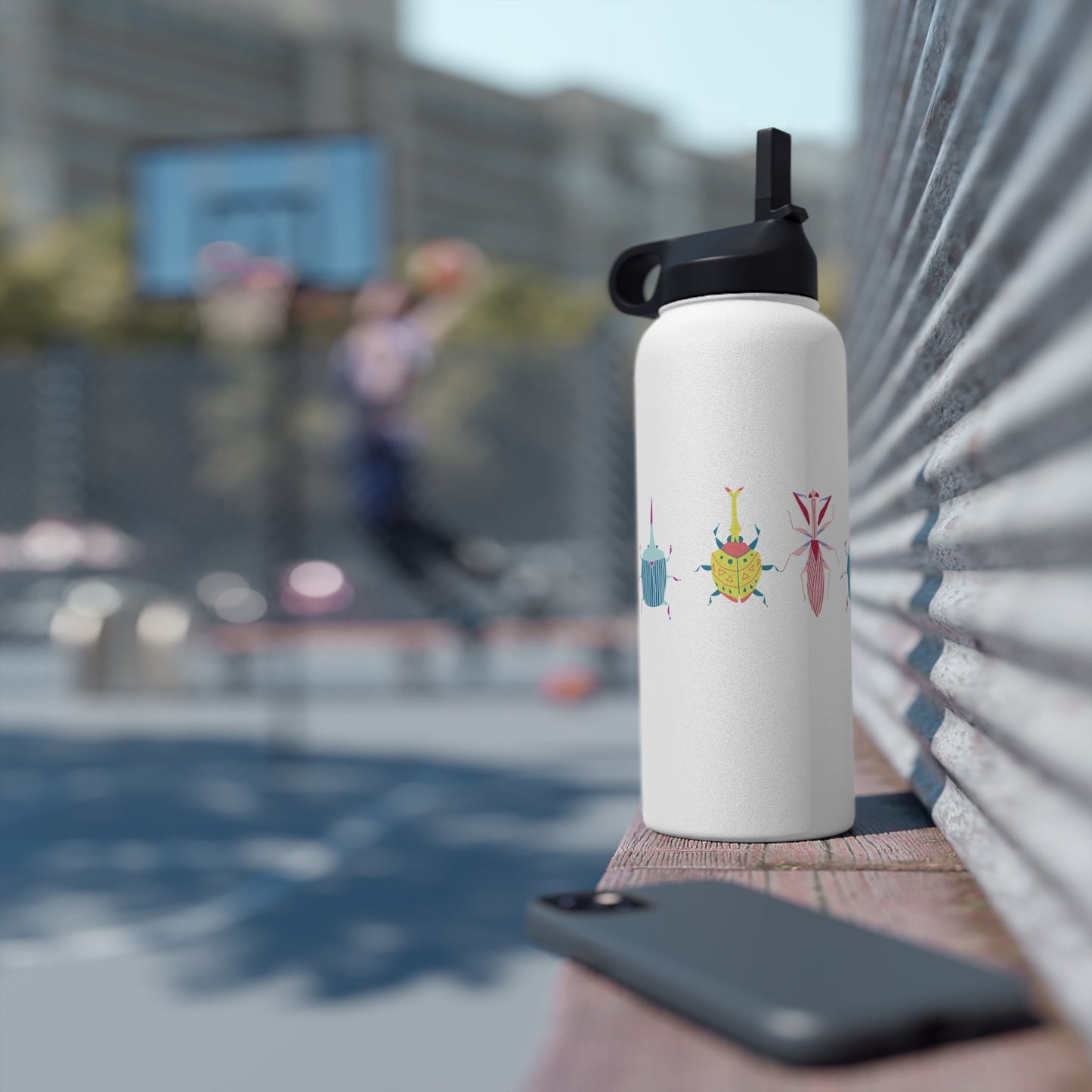 Stainless Steel Water Bottle, Cute Cartoon Bugs, Scandinavian Style Design, Standard Lid no Straw, Metal Bottle 3 sizes 350ml, 530ml, 950ml