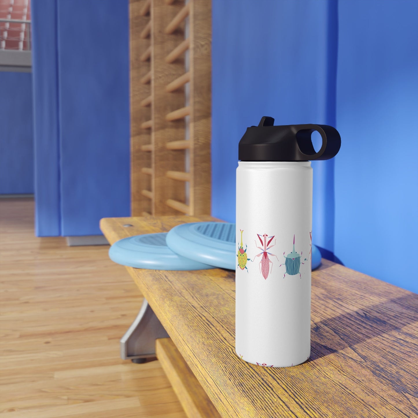 Stainless Steel Water Bottle, Cute Cartoon Bugs, Scandinavian Style Design, Standard Lid no Straw, Metal Bottle 3 sizes 350ml, 530ml, 950ml