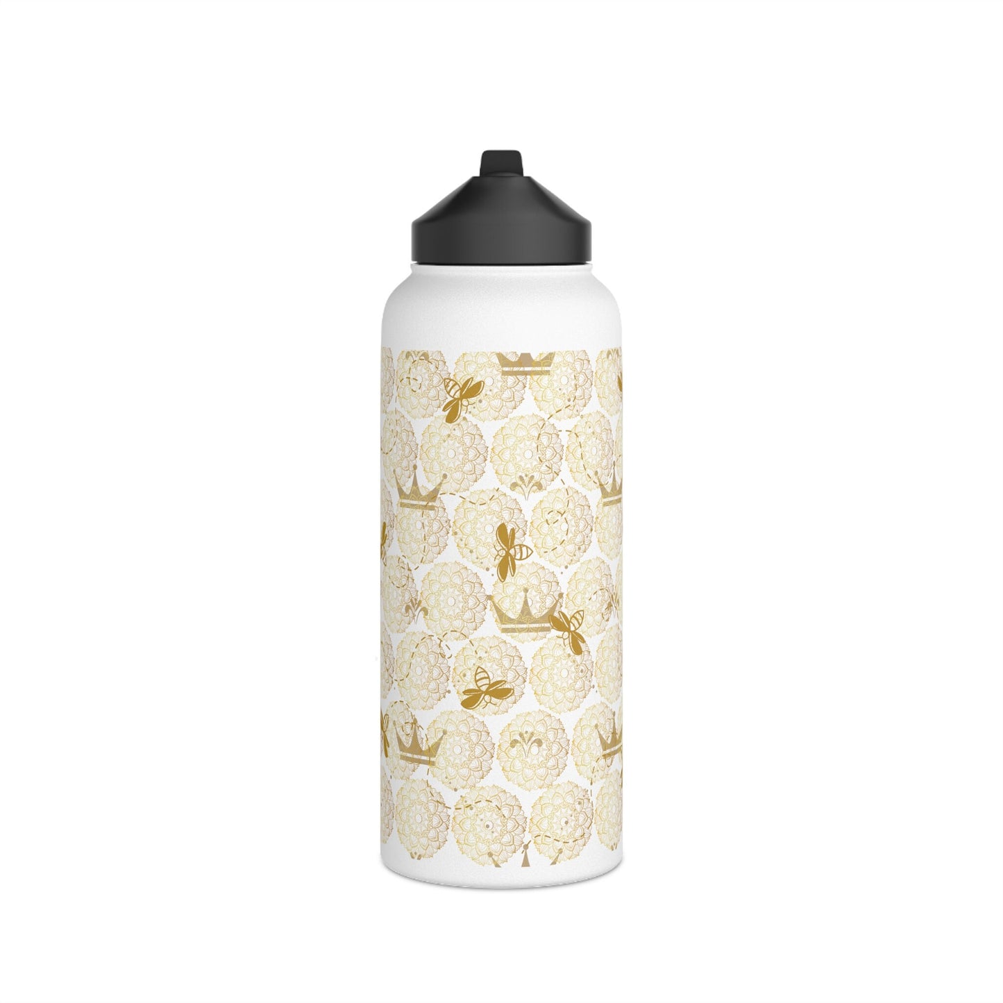 METAL Water Bottle/Honey Bee Print/Water Bottle for Women/Stylish Water Bottle/S Steel Bottle/Standard Lid no Straw/ Coach Sport Bottle