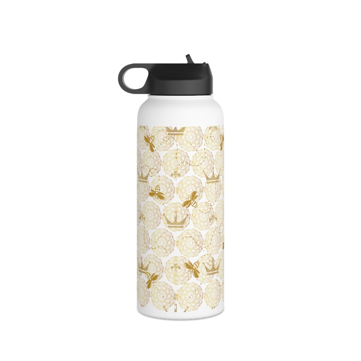METAL Water Bottle/Honey Bee Print/Water Bottle for Women/Stylish Water Bottle/S Steel Bottle/Standard Lid no Straw/ Coach Sport Bottle