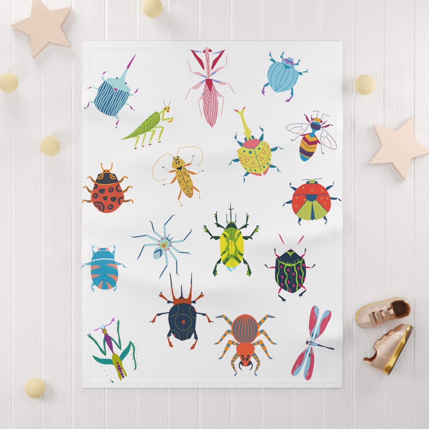 Cutest WILD CRITTERS soft BLANKET for Bug Lover, Trendy Nursery, baby blanket, baby shower gift, gift for new mom, Soft Fleece Baby Blanket