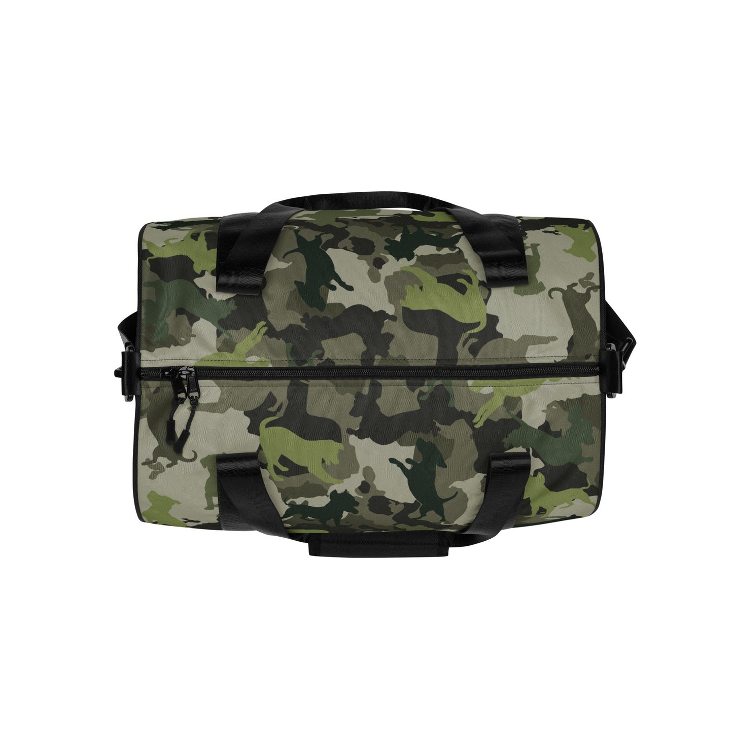 Spot the Dogs - Unique Camouflage, Dog Print Designer Gym Bag, Dog Lover gift, Dog Dads, Dog Mums, Aesthetic Dog Design, Camo Weekend Bag