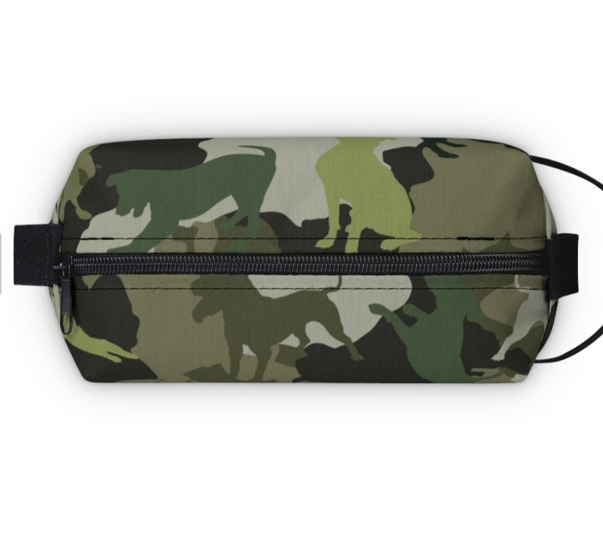 Spot the Dogs - Trendy Camouflage Dog Print Toiletry Bag, ultimate gift for Camping Dog Dads, Cool Student gift, perfect gift for Dog Lovers
