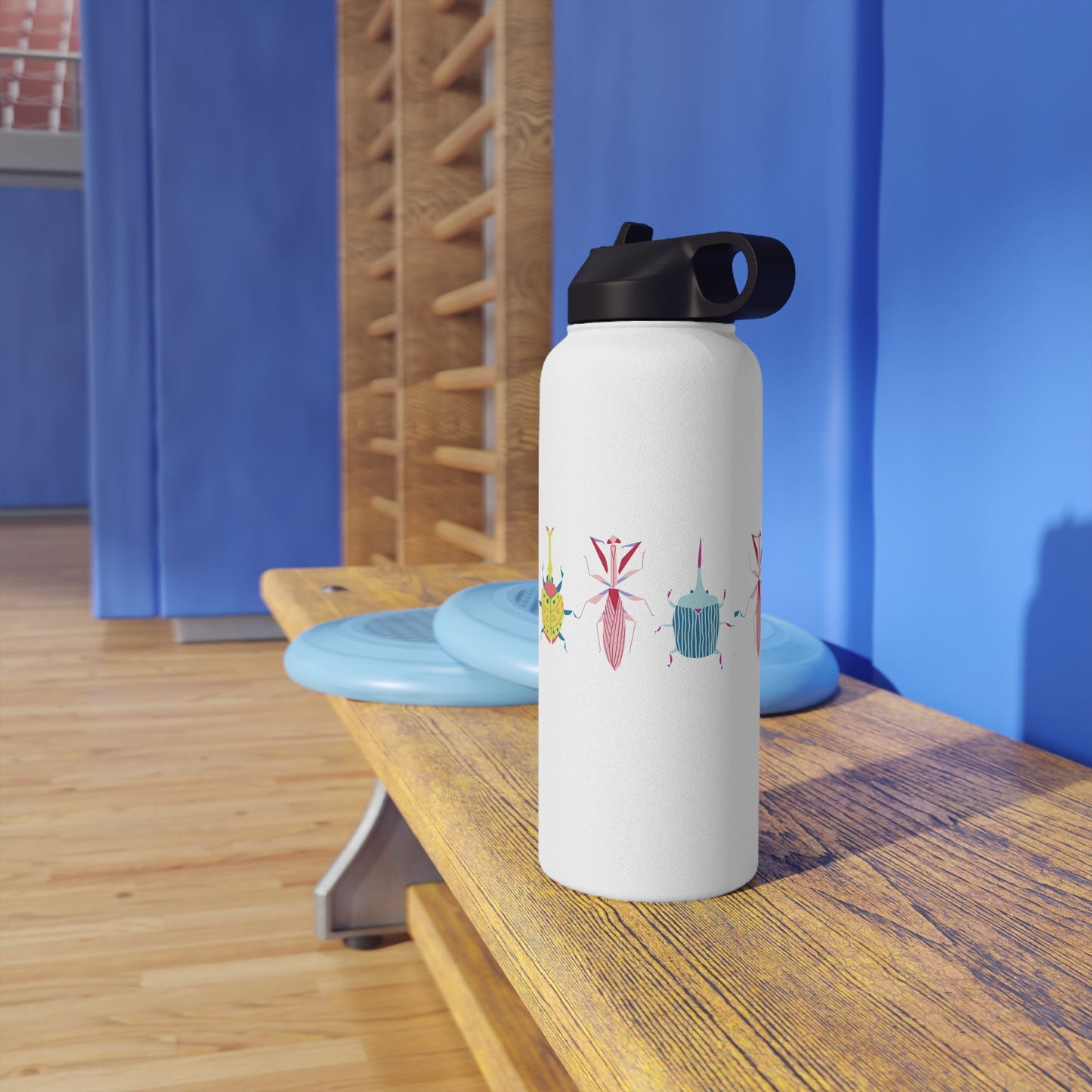 Stainless Steel Water Bottle, Cute Cartoon Bugs, Scandinavian Style Design, Standard Lid no Straw, Metal Bottle 3 sizes 350ml, 530ml, 950ml