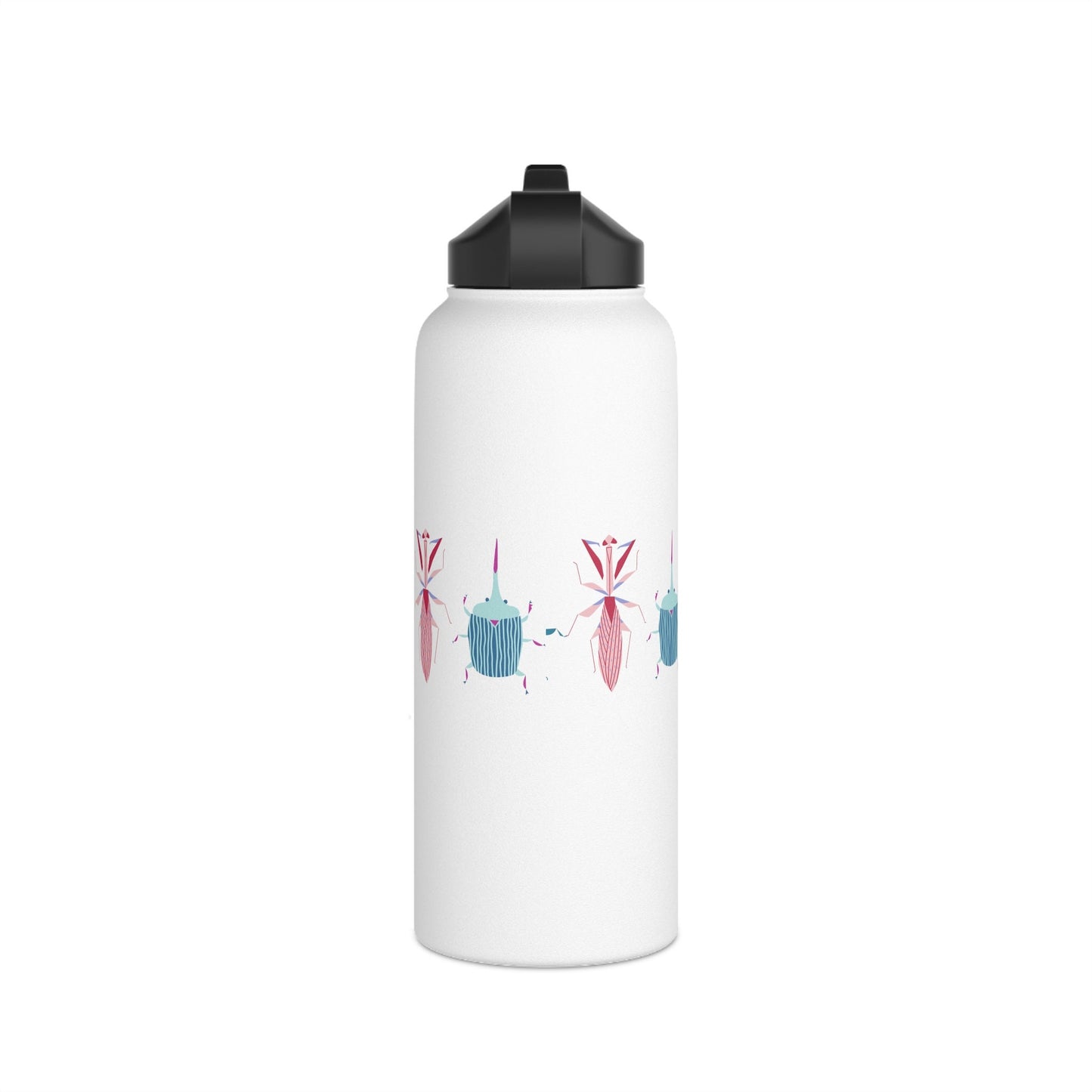 Stainless Steel Water Bottle, Cute Cartoon Bugs, Scandinavian Style Design, Standard Lid no Straw, Metal Bottle 3 sizes 350ml, 530ml, 950ml