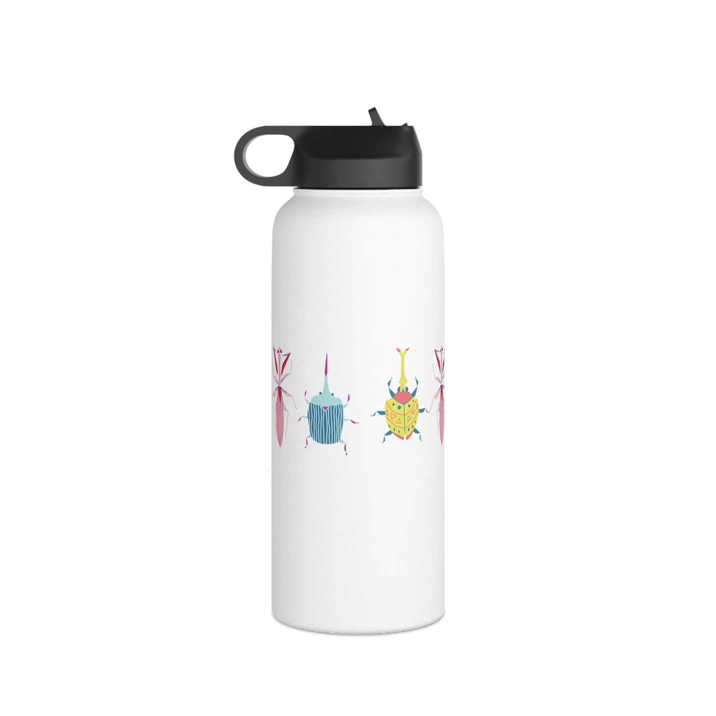 Stainless Steel Water Bottle, Cute Cartoon Bugs, Scandinavian Style Design, Standard Lid no Straw, Metal Bottle 3 sizes 350ml, 530ml, 950ml