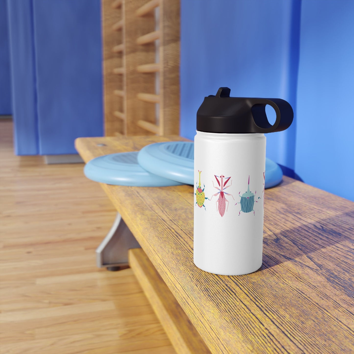 Stainless Steel Water Bottle, Cute Cartoon Bugs, Scandinavian Style Design, Standard Lid no Straw, Metal Bottle 3 sizes 350ml, 530ml, 950ml