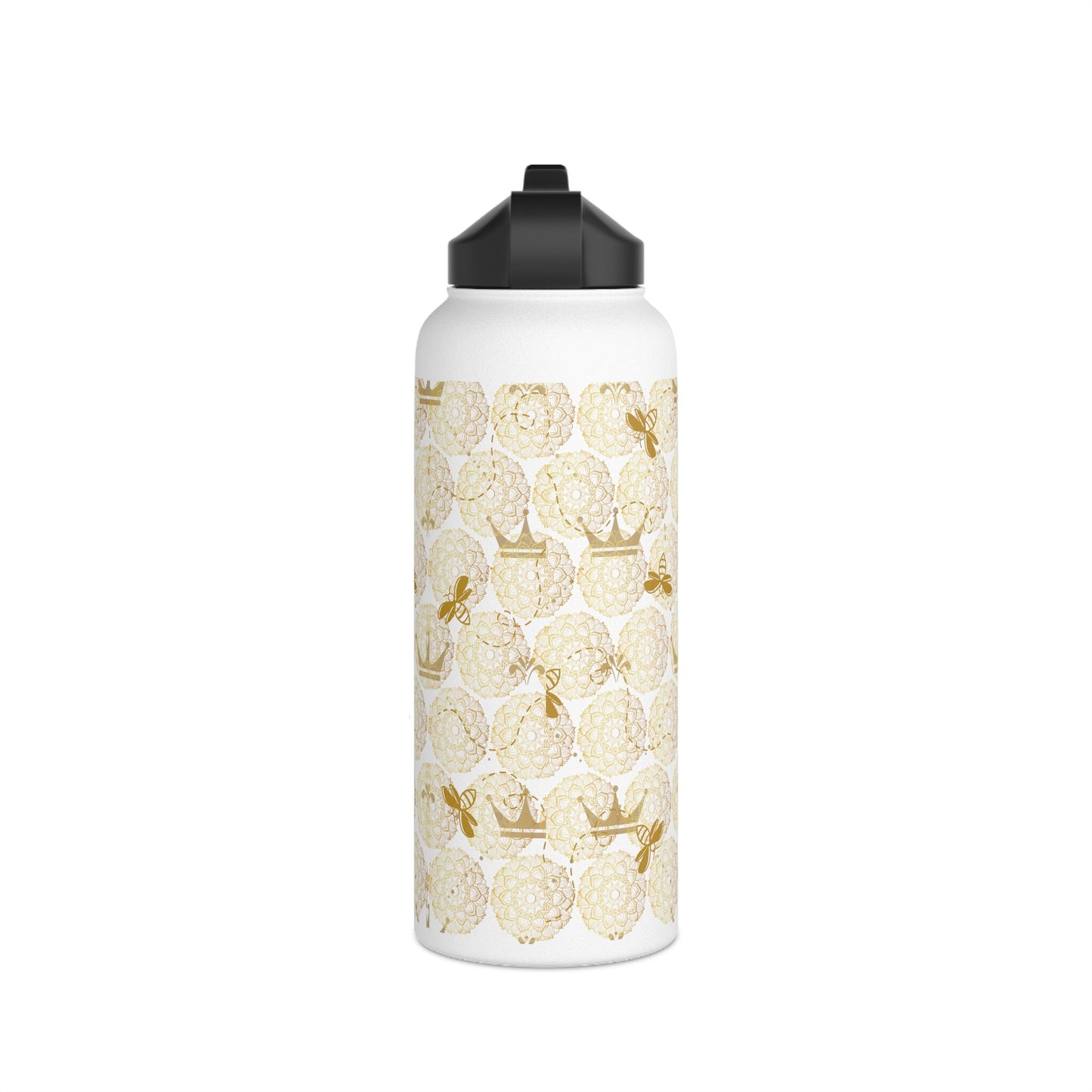 METAL Water Bottle/Honey Bee Print/Water Bottle for Women/Stylish Water Bottle/S Steel Bottle/Standard Lid no Straw/ Coach Sport Bottle