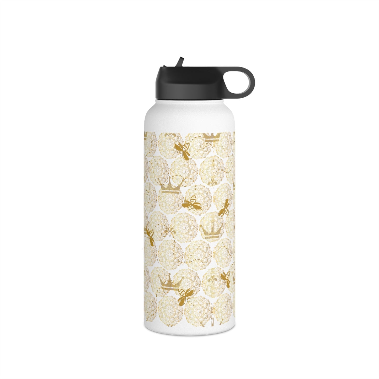 METAL Water Bottle/Honey Bee Print/Water Bottle for Women/Stylish Water Bottle/S Steel Bottle/Standard Lid no Straw/ Coach Sport Bottle
