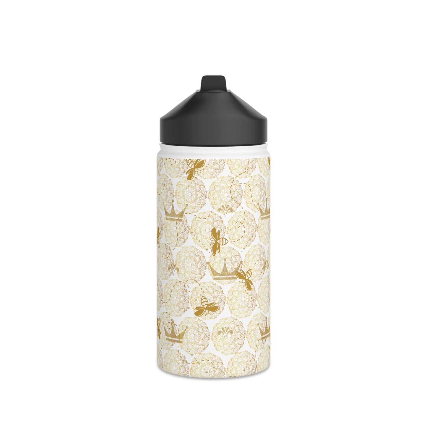 METAL Water Bottle/Honey Bee Print/Water Bottle for Women/Stylish Water Bottle/S Steel Bottle/Standard Lid no Straw/ Coach Sport Bottle