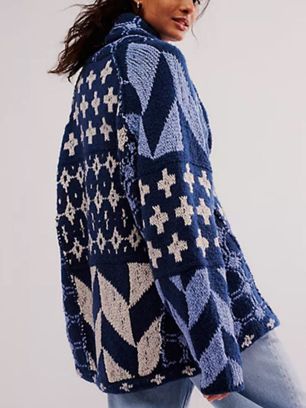 Mirabelle | Oversized Cardigan Sweater Diamond Knit Layer