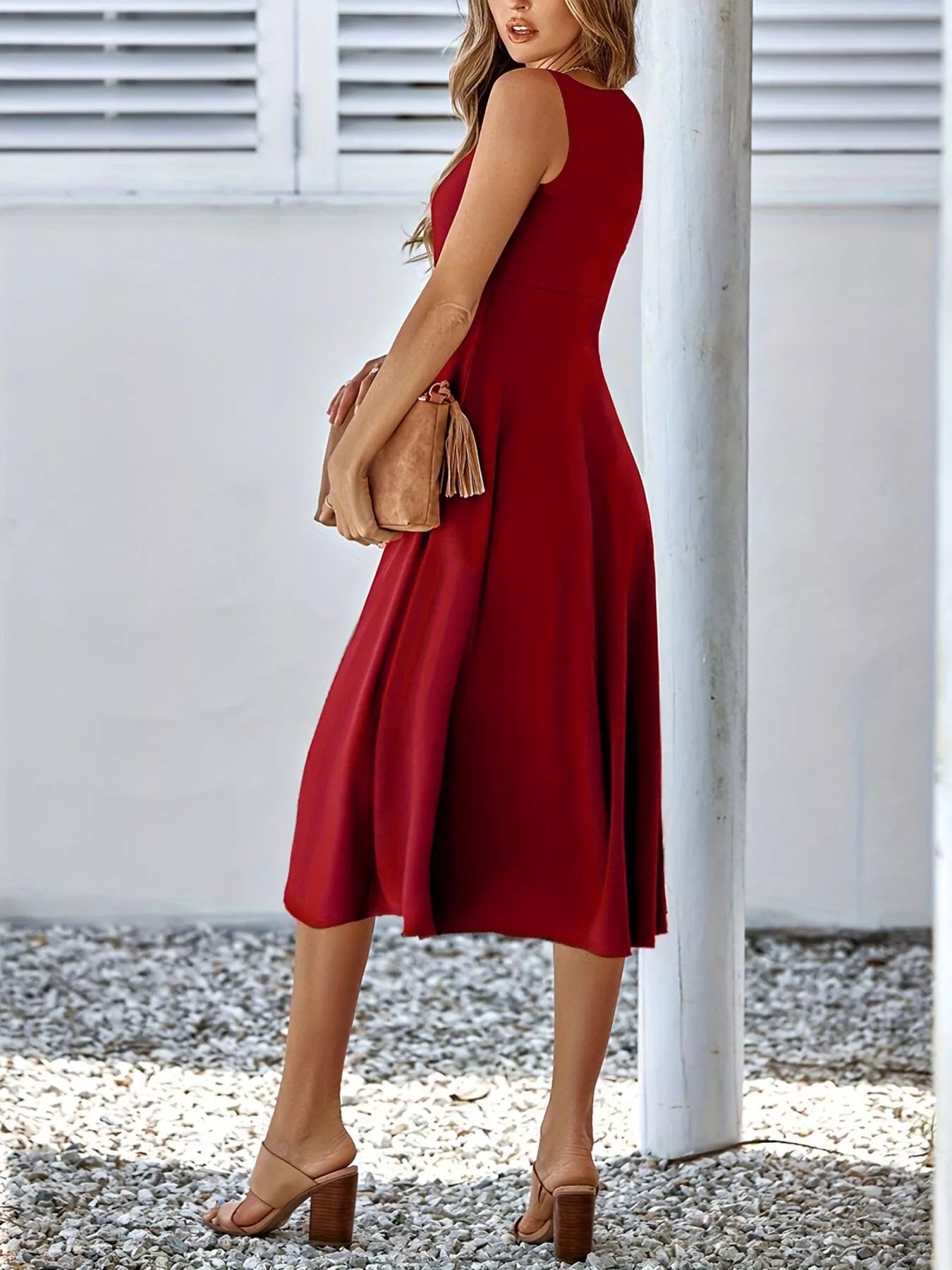 Liliana | Long Sleeve Midi Dress Classic A-Line Silhouette