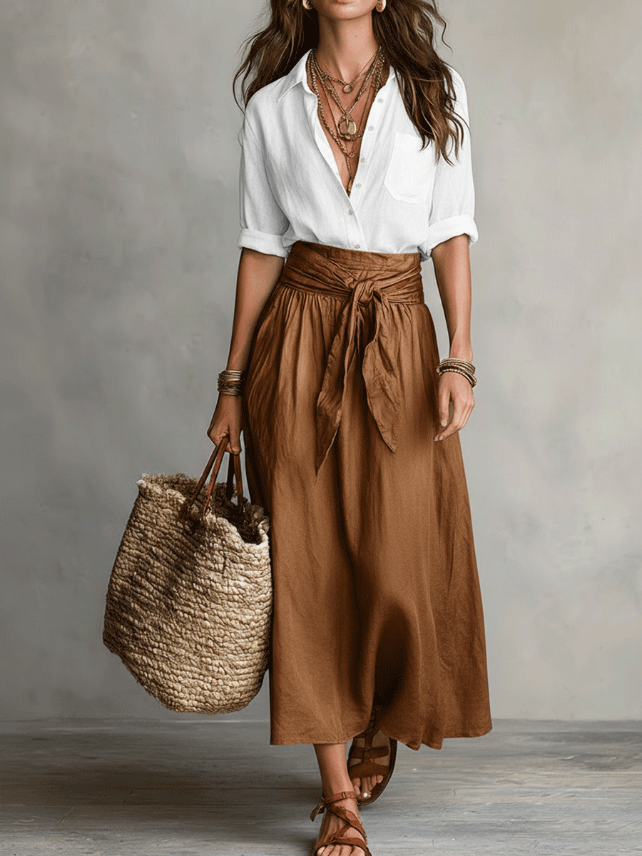 Genevieve | Bohemian Flowy Skirt Top Outfit Set