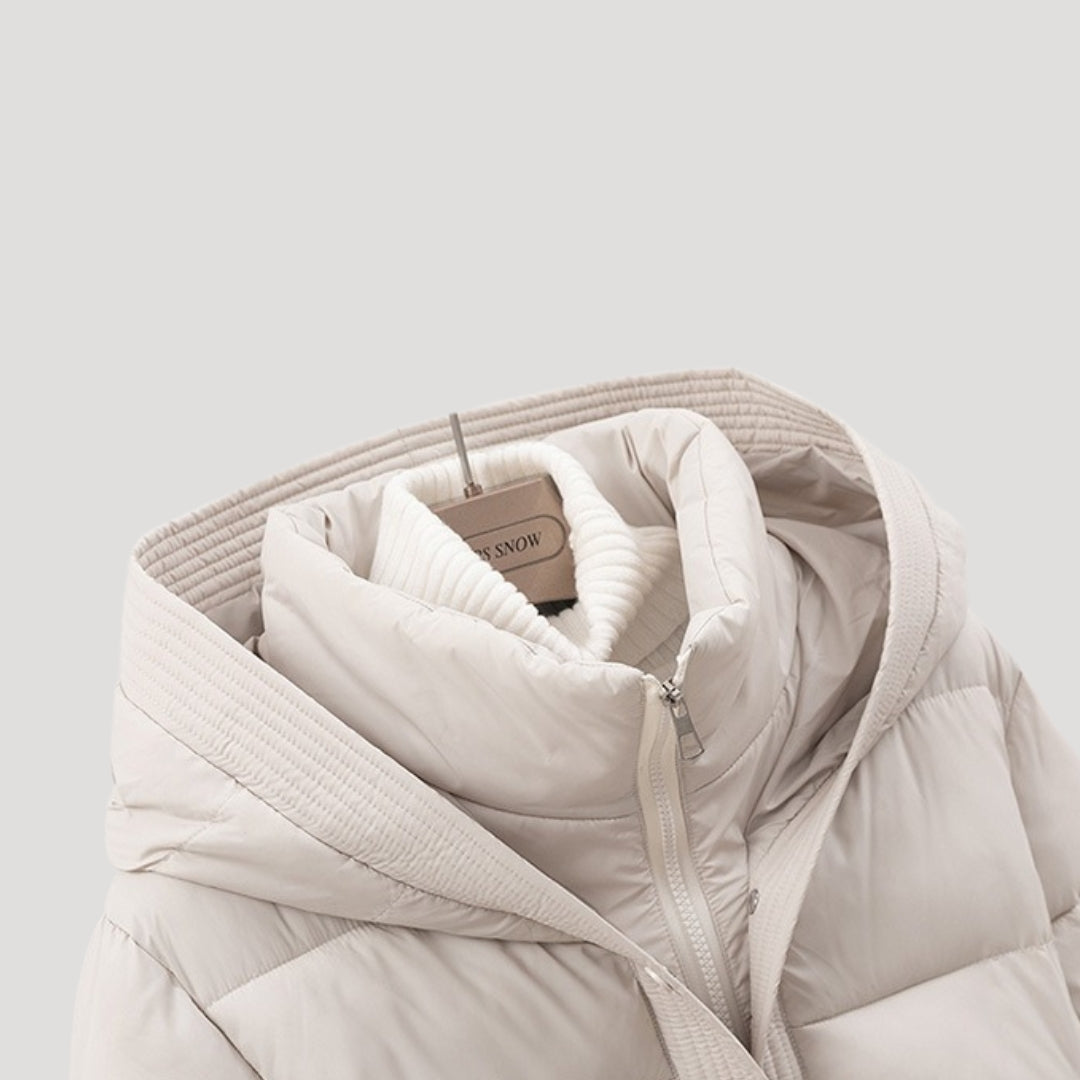 Eloise | Black Cropped Hooded Puffer Jacket Coat