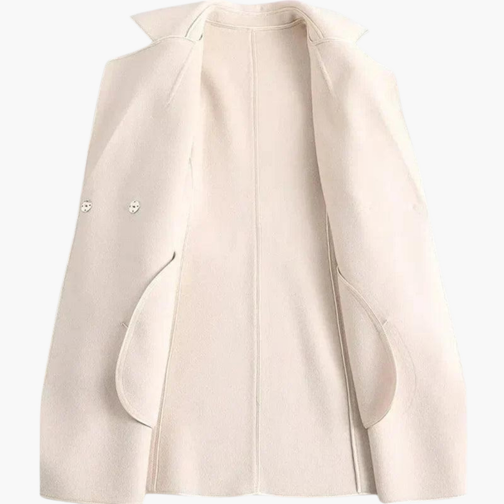Lucinda | Double Breasted Wool Blend Trench Coat For Women
