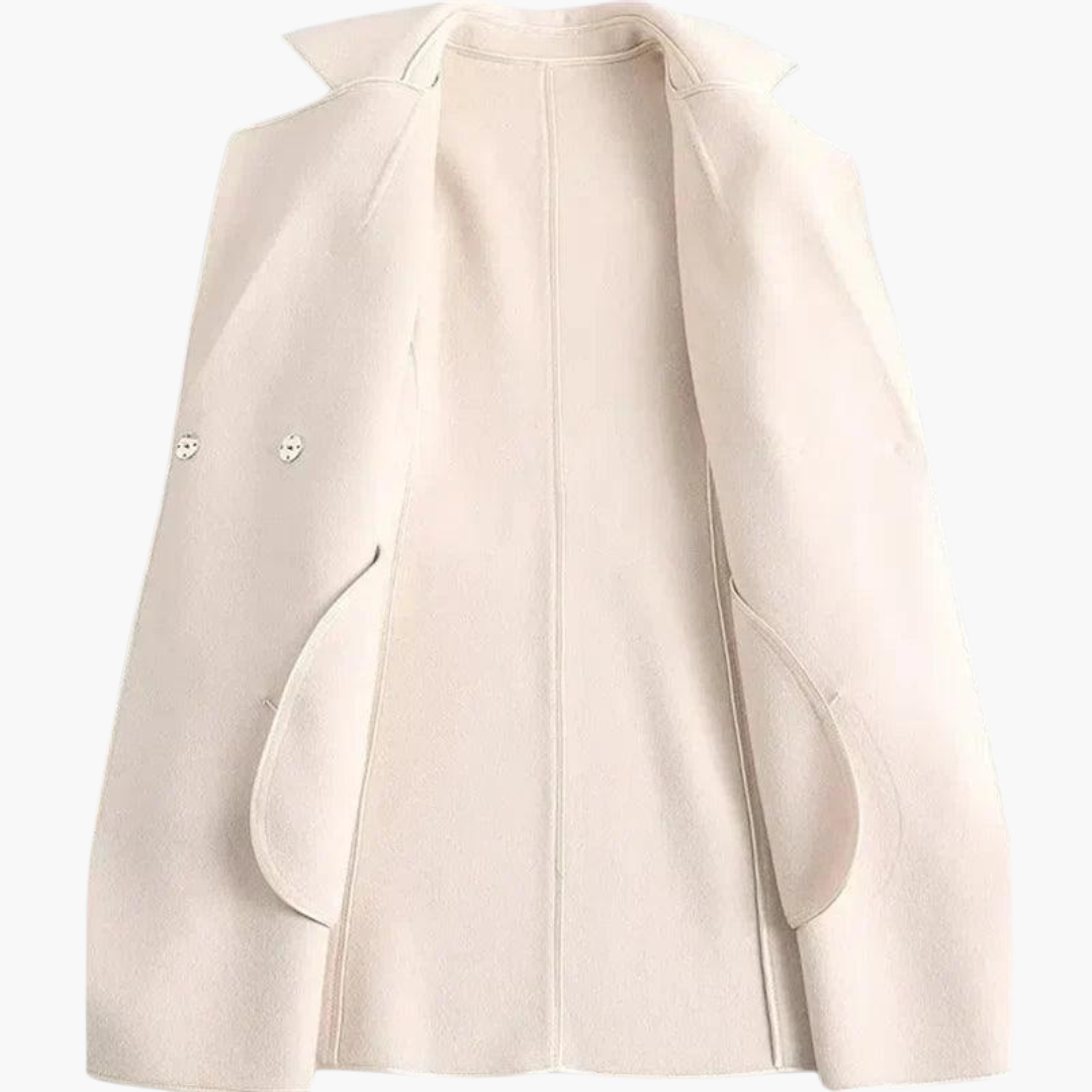 Lucinda | Double Breasted Wool Blend Trench Coat For Women