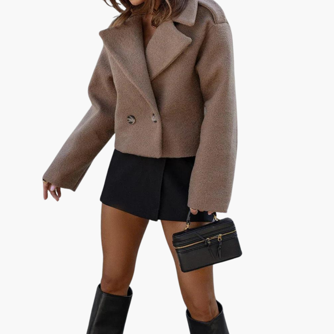 Francesca | Cropped Leather Jacket For Everyday Sophistication