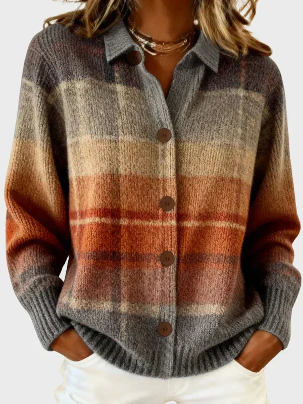 Capucine | Oversized Plaid Cardigan Sweater For Autumn Layering