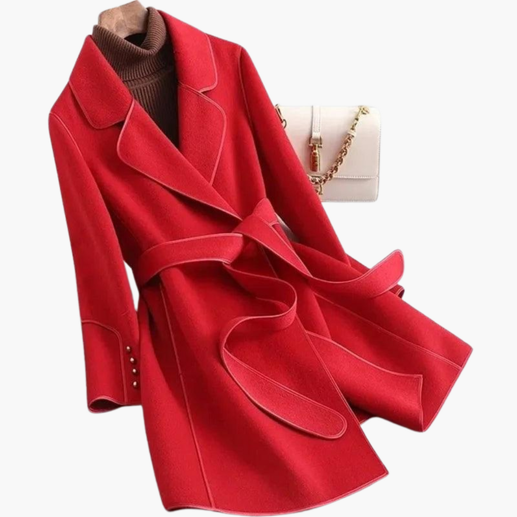 Lucinda | Double Breasted Wool Blend Trench Coat For Women