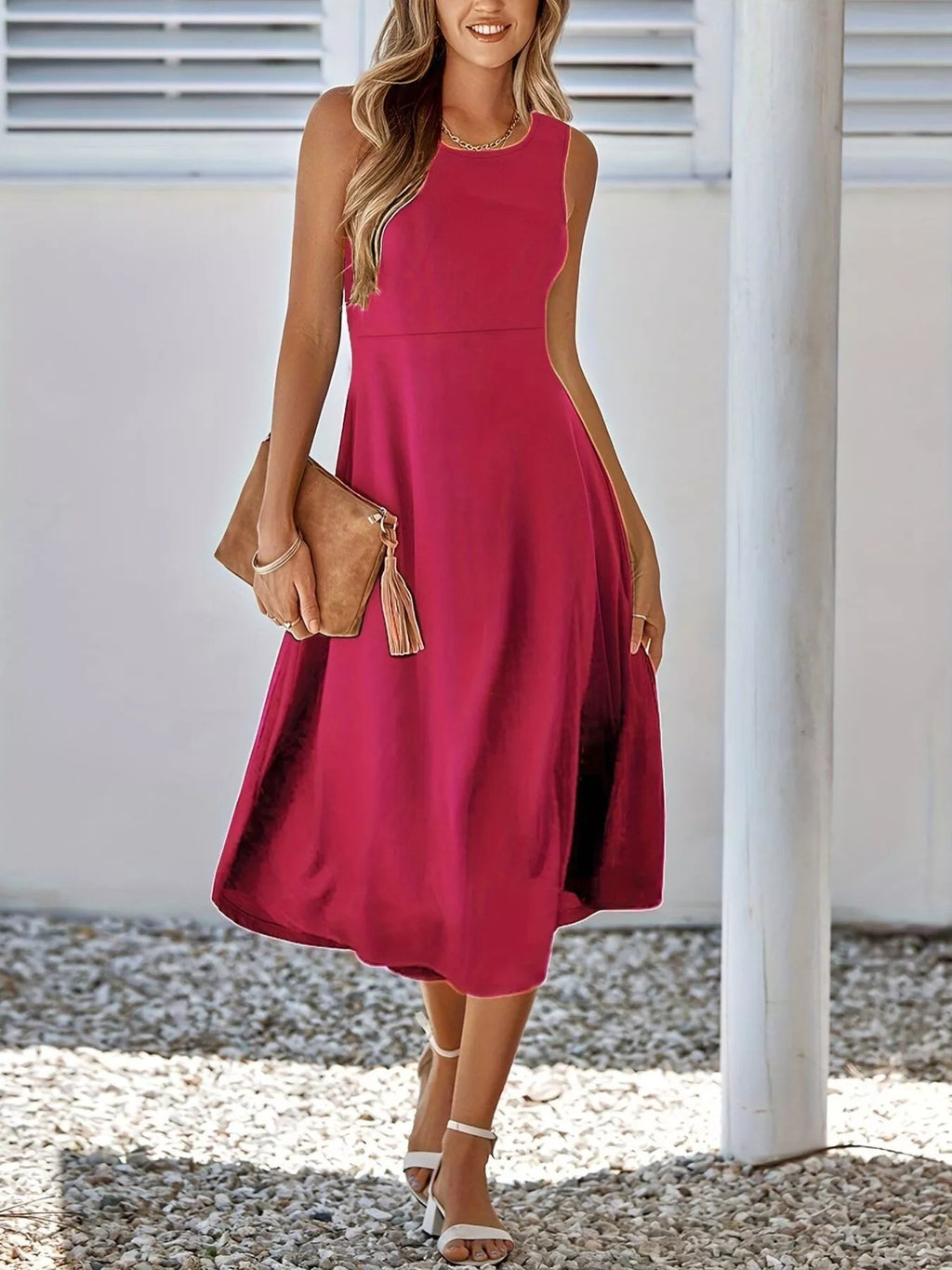 Liliana | Long Sleeve Midi Dress Classic A-Line Silhouette