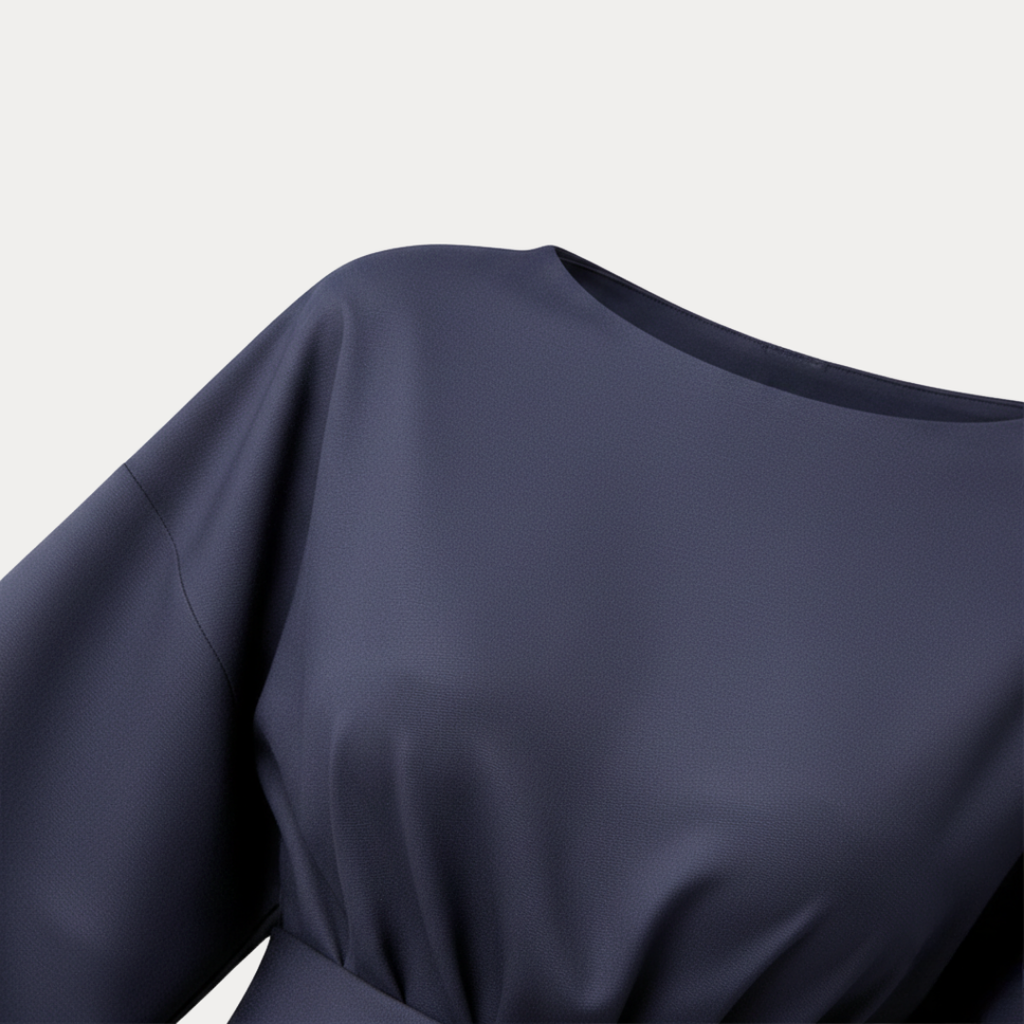 Clemence | Wrap Midi Dress With Wide Sleeves For Wedding Guests
