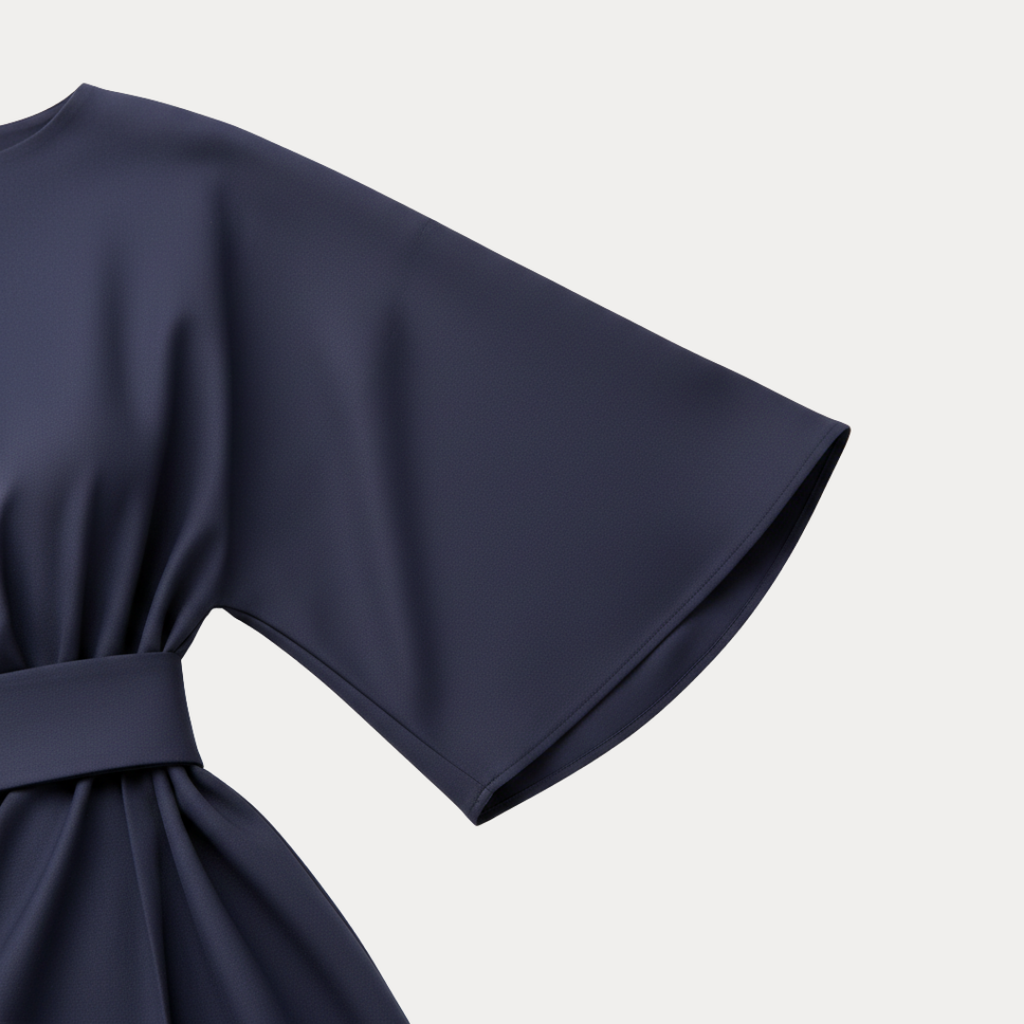 Clemence | Wrap Midi Dress With Wide Sleeves For Wedding Guests