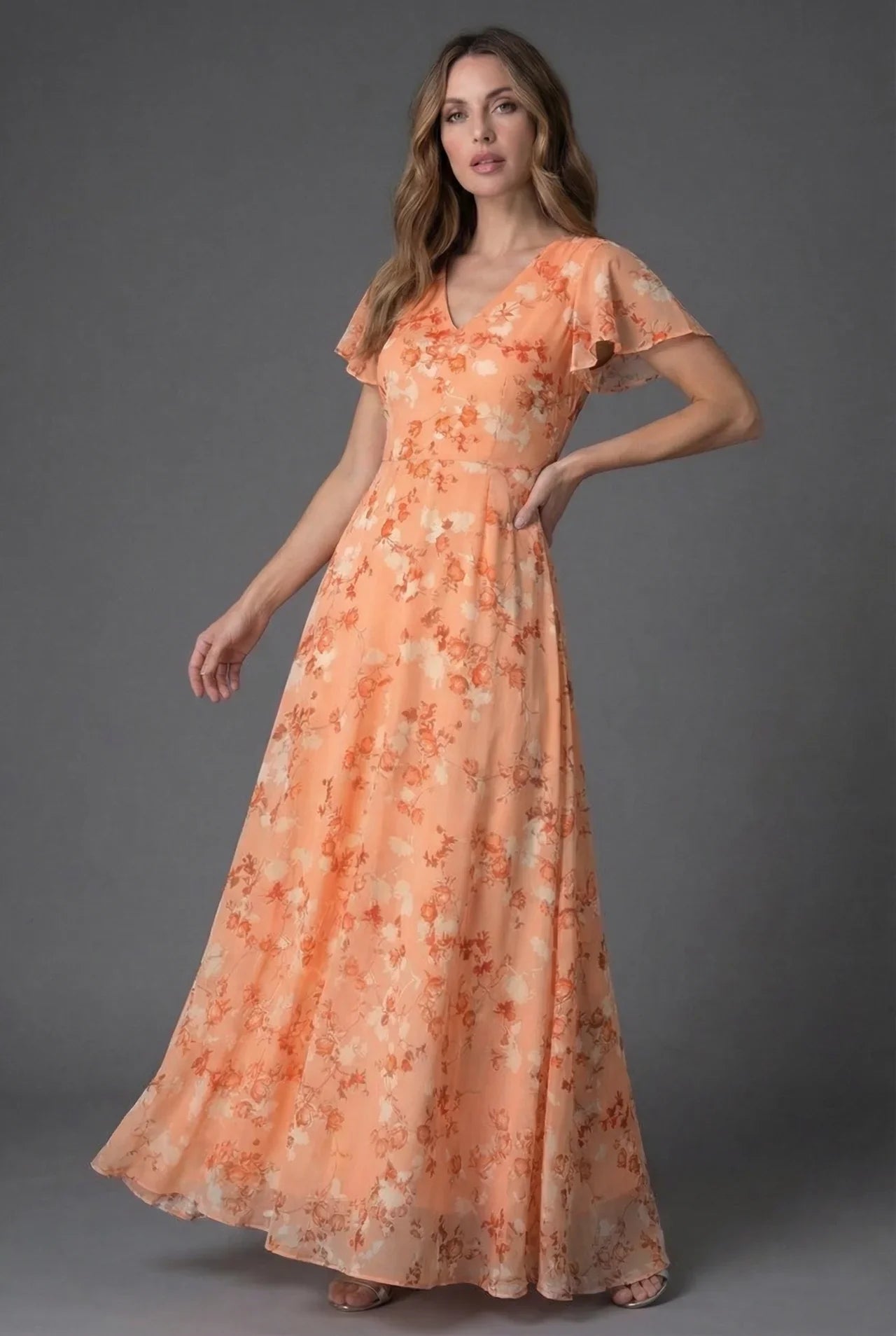 Evangeline | Floral Maxi Winter Wedding Guest Dresses
