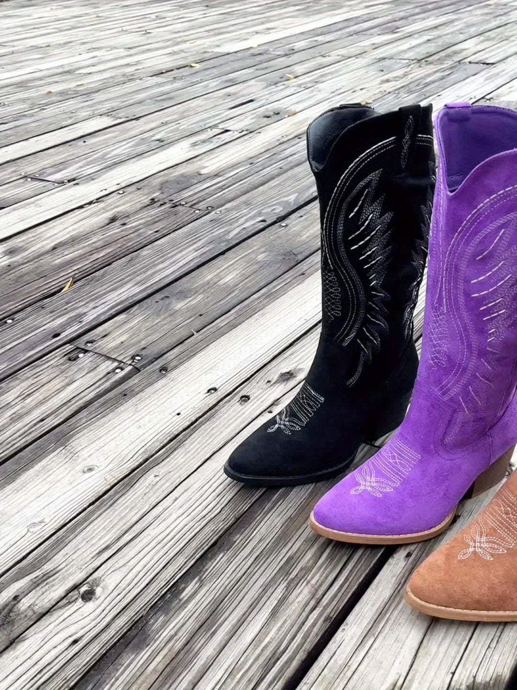 Quintessa | Brown Black Suede Mid Calf Knee High Ankle Boots
