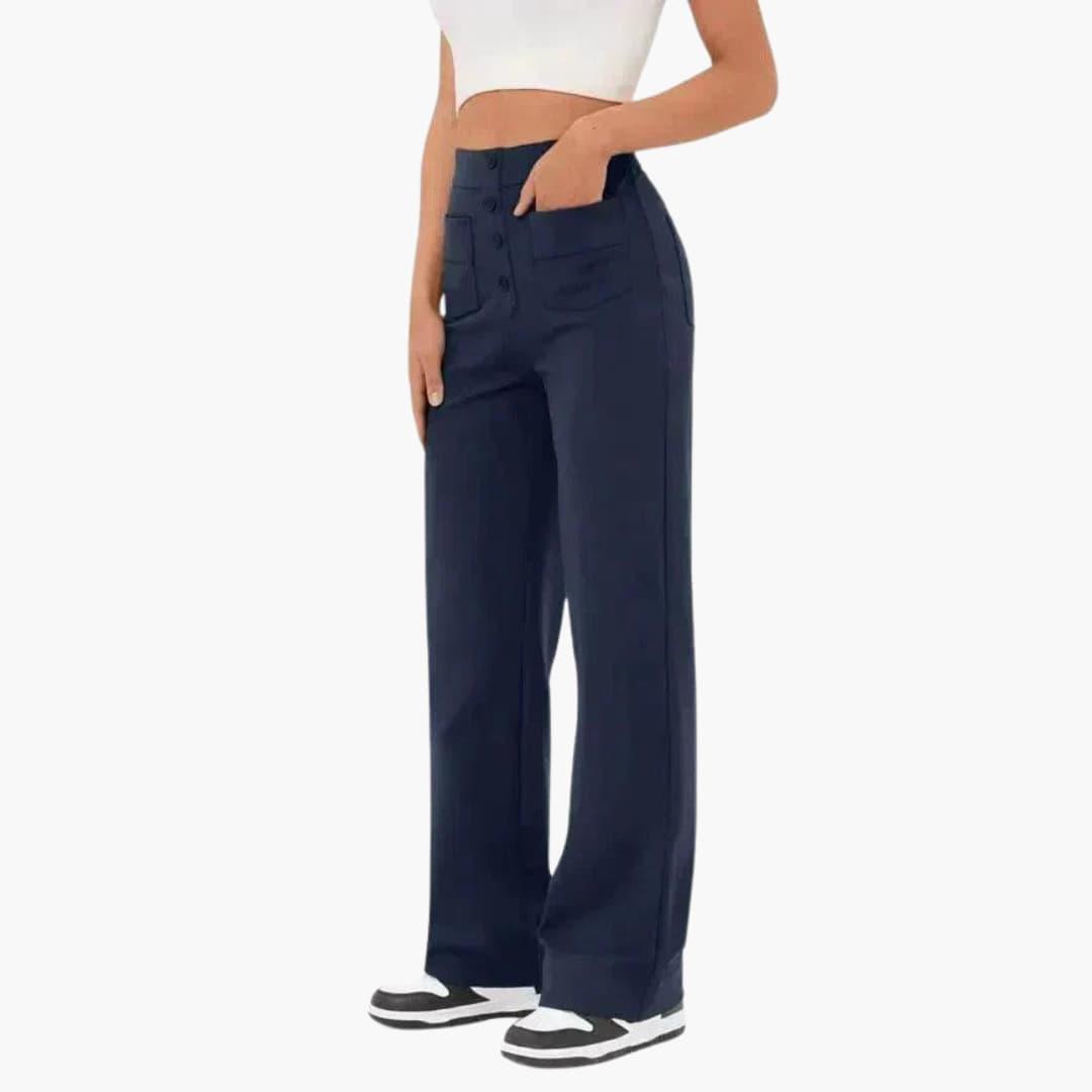 Theodora | Womens Casual Straight Leg Trousers