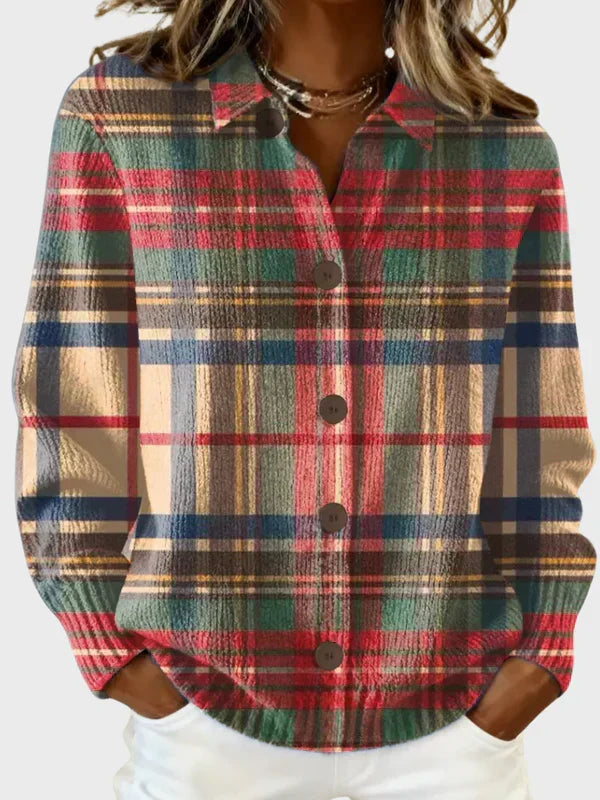 Capucine | Oversized Plaid Cardigan Sweater For Autumn Layering