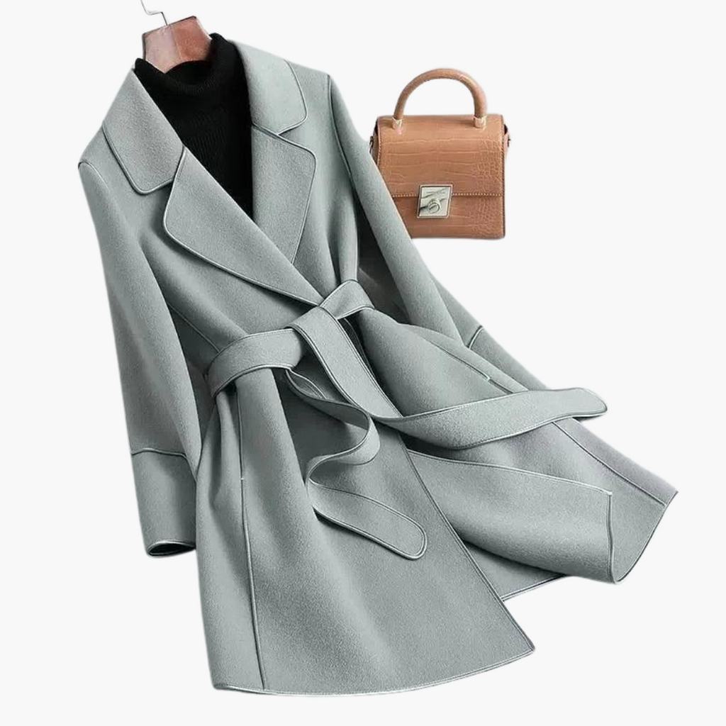 Lucinda | Double Breasted Wool Blend Trench Coat For Women