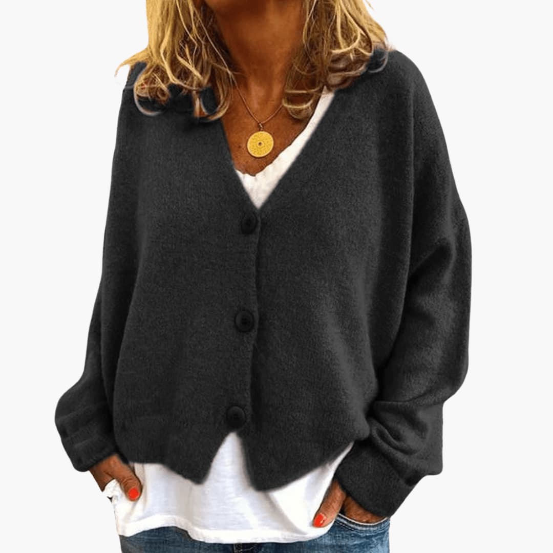 Lucinda | Womens Knit Tops Cardigan V-Neck Long Sleeve Relaxed