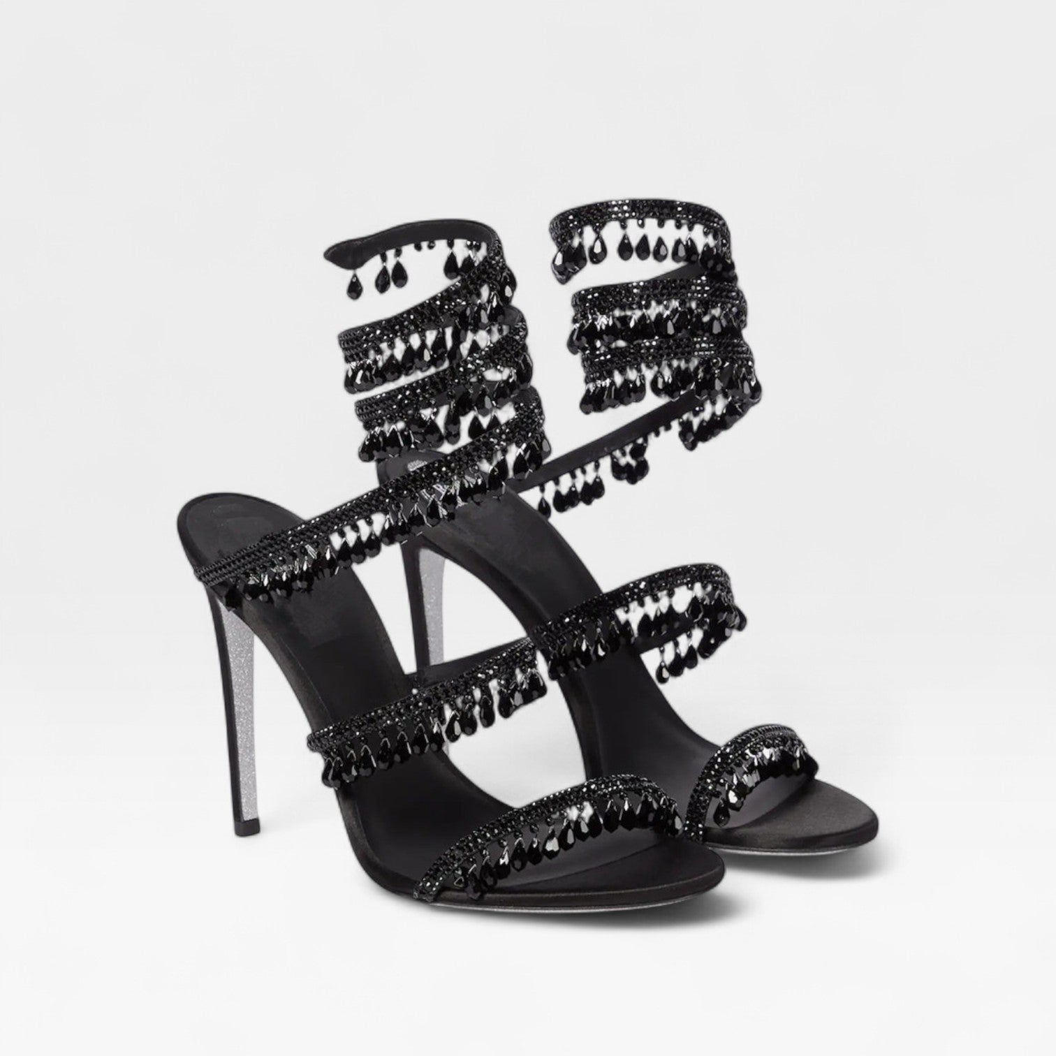 Esmee | Gold Block Heels For Wedding Crystal Strappy Sandals