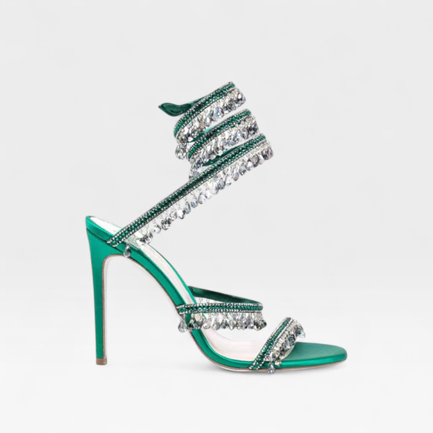 Ingrid | Crystal Strappy Evening Heels Sandals Black Gold Blue